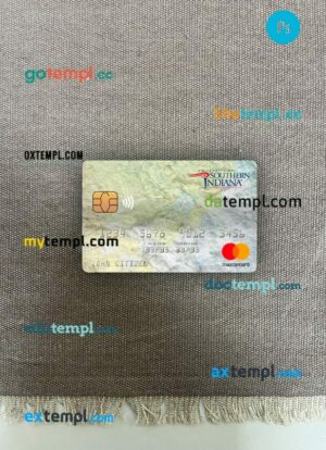 USA University of Southern Indiana bank mastercard PSD scan and photo taken image, 2 in 1