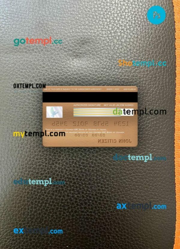 Uganda ABC Bank of Uganda visa electron card PSD scan and photo-realistic snapshot, 2 in 1 - Image 2