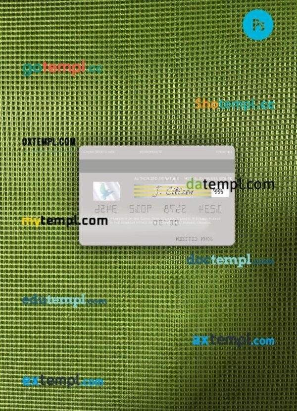 Uganda Cairo Bank Uganda visa debit card PSD scan and photo-realistic snapshot, 2 in 1 - Image 2