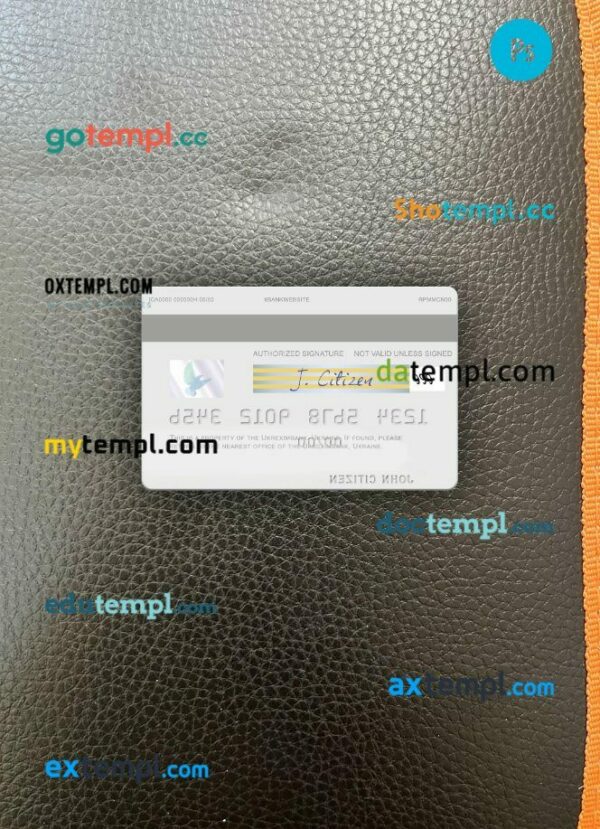 Ukraine Ukreximbank visa debit card PSD scan and photo-realistic snapshot, 2 in 1 - Image 2