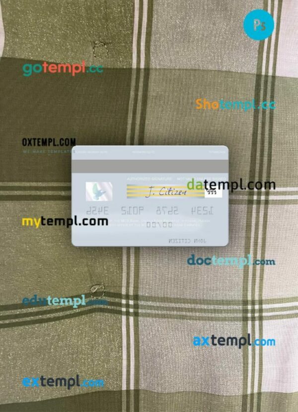 United Arab Emirates MCB Bank visa debit card PSD scan and photo-realistic snapshot, 2 in 1 - Image 2