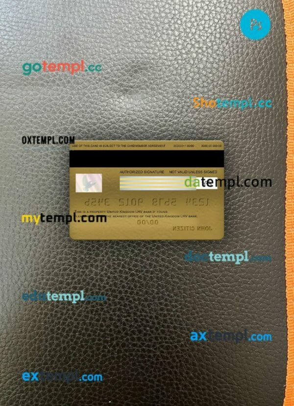 United Kingdom LHV bank mastercard gold PSD scan and photo taken image, 2 in 1 - Image 2
