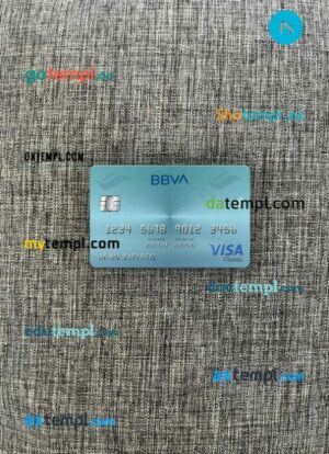 Venezuela BBVA bank visa classic card PSD scan and photo-realistic snapshot, 2 in 1