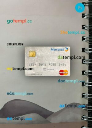 Venezuela Banco Mercantil mastercard PSD scan and photo taken image, 2 in 1