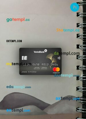 Vietnam Vietinbank mastercard PSD scan and photo taken image, 2 in 1