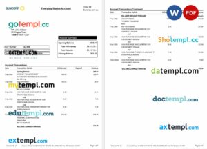 Australia Suncorp Bank statement Word and PDF template, 7 pages