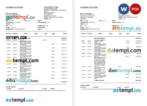 India State bank statement Word and PDF template, 3 pages