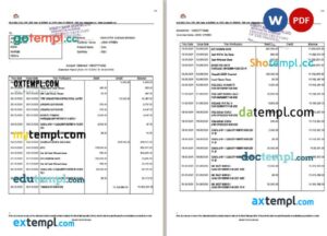 Kenya Equity bank account statement Word and PDF template, 5 pages