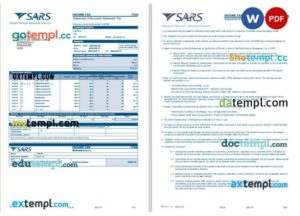 USA SARS bank statement 3 - 6 months Word and PDF example, 2 pages
