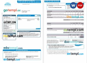 United Kingdom Engie utility bill Word and PDF template, 3 pages