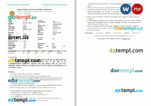 Andhra Pradesh State Road Transport Corporation bus e-ticket, Word and PDF download template, 2 pages
