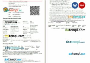 Andhra Pradesh State Road Transport Corporation bus e-ticket, Word and PDF download template, 2 pages, version 4