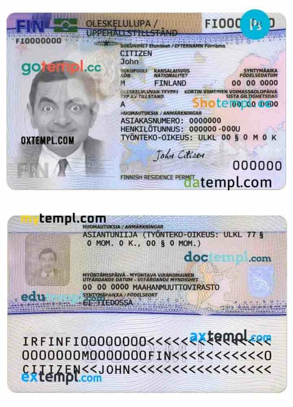 Finland residence permit PSD template, version 2