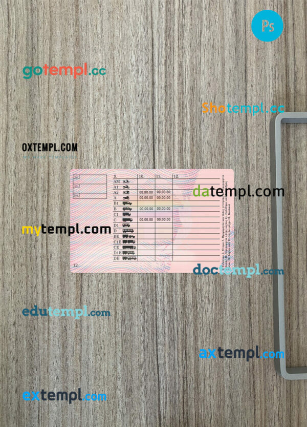 Greece driving license editable PSD files, scan look and photo-realistic look, 2 in 1, version 2 - Image 2