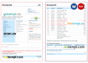 India Indian Oil utility bill download example in Word and PDF format, 6 pages