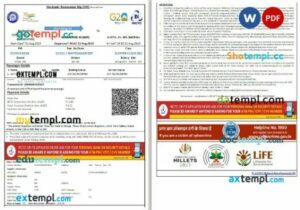 Indian Railways, IRCTC train e-ticket, Word and PDF download template, 2 pages
