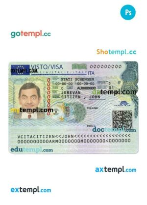 Italy Schengen visa PSD template, version 3
