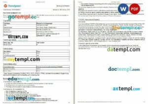 Travelyaari bus e-ticket, Word and PDF download template, 2 pages