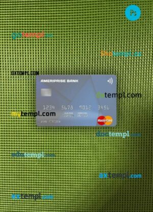 USA Ameriprise Bank mastercard PSD scan and photo taken image, 2 in 1