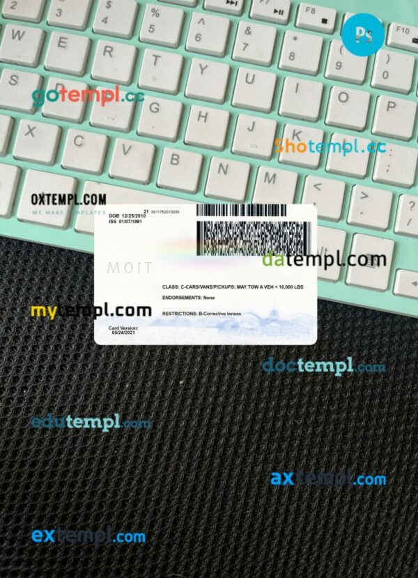 USA Nevada driving license editable PSD files, scan look and photo-realistic look, 2 in 1, 2021-present - Image 2