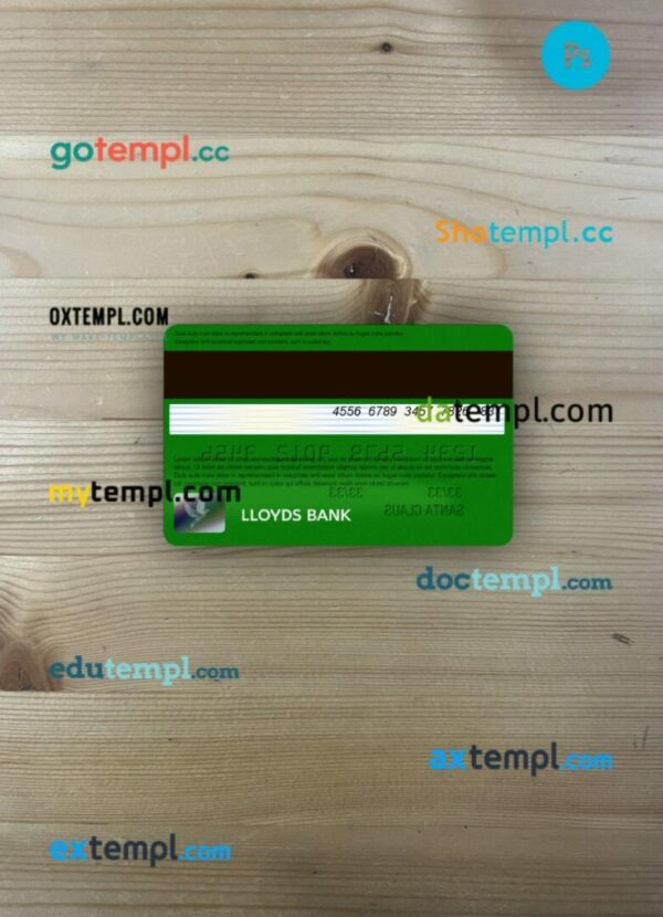 United Kingdom Lloyds credit card visa PSD scan and photo-realistic snapshot, 2 in 1 - Image 2
