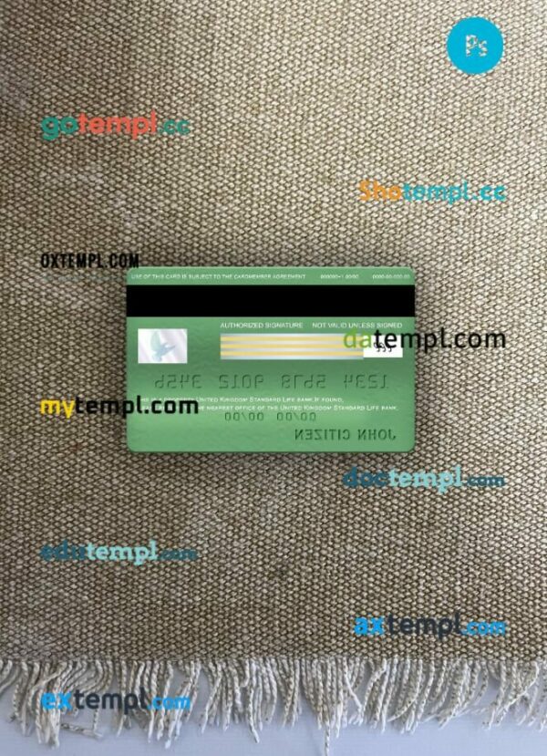 United Kingdom Standard Life bank visa electron card PSD scan and photo-realistic snapshot, 2 in 1 - Image 2