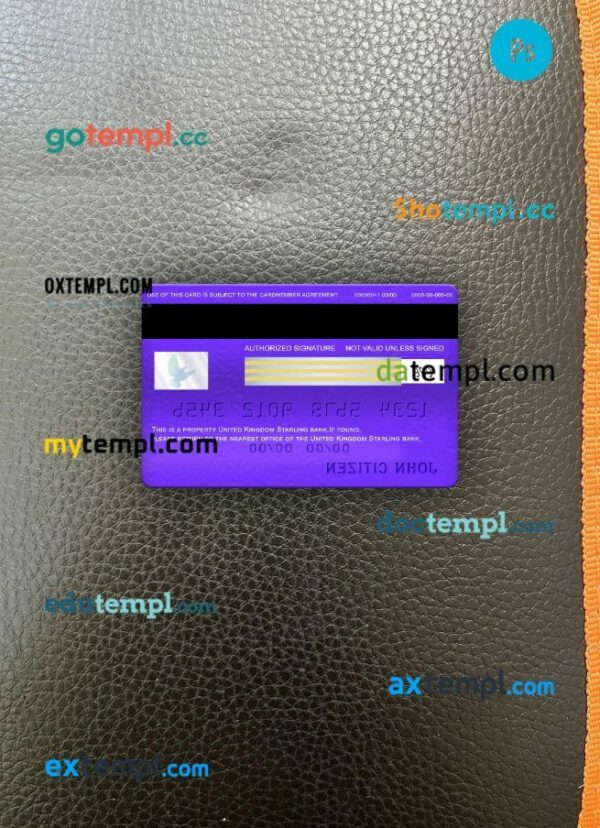 United Kingdom Starling bank visa electron card PSD scan and photo-realistic snapshot, 2 in 1 - Image 2