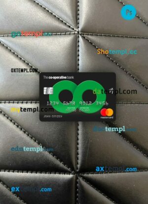 United Kingdom The co-operative bank mastercard PSD scan and photo taken image, 2 in 1