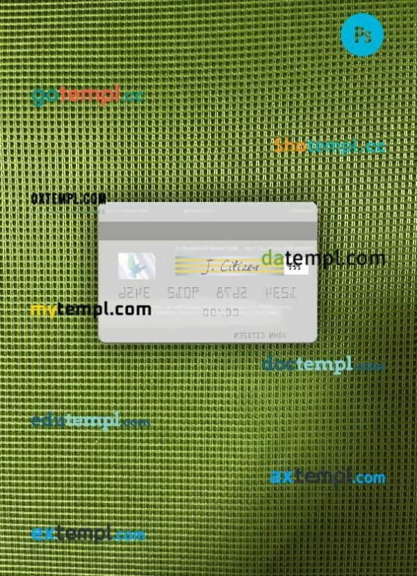 Uruguay Banque Heritage visa debit card PSD scan and photo-realistic snapshot, 2 in 1 - Image 2