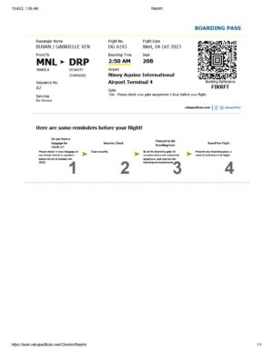 Cebu Pacific Air boarding pass in Word and PDF formats