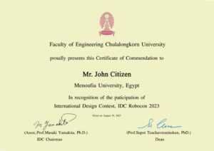 Thailand Chulalongkorn University and Egypt Menoufia University Certificate template in PSD format