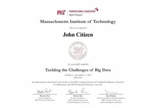 USA Massachusetts Institute of Technology (MIT) digital programs diploma template in PSD format