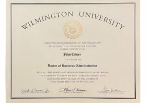 USA Wilmington university diploma template in PSD format