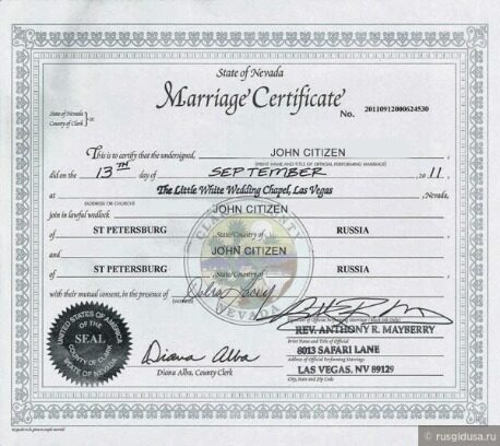 Nevada County clark marriage certificate template in PSD format