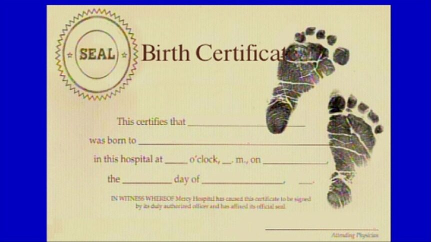 United States Mercy Hospital Birth Certificate template in PSD format
