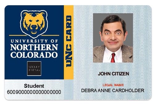 University of Colorado at Denver student ID template in PSD format