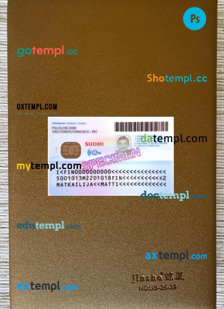 Finland ID card PSD files, scan look and photo-realistic look, 2 in 1, 2022-present - Image 2