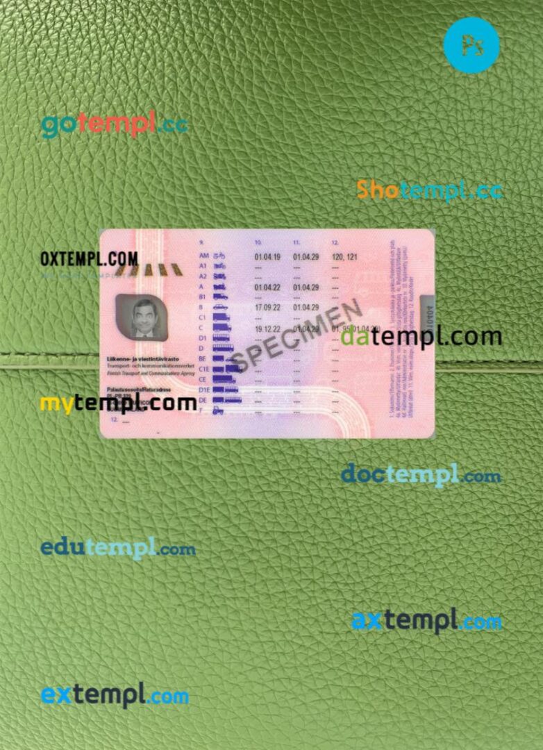 Finland driving license PSD files, scan look and photographed image, 2 in 1, 2025-present - Image 2