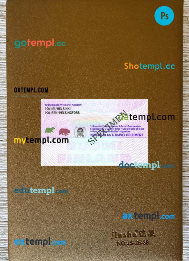 Finland minor's ID card PSD files, scan look and photo-realistic look, 2 in 1 - Image 2