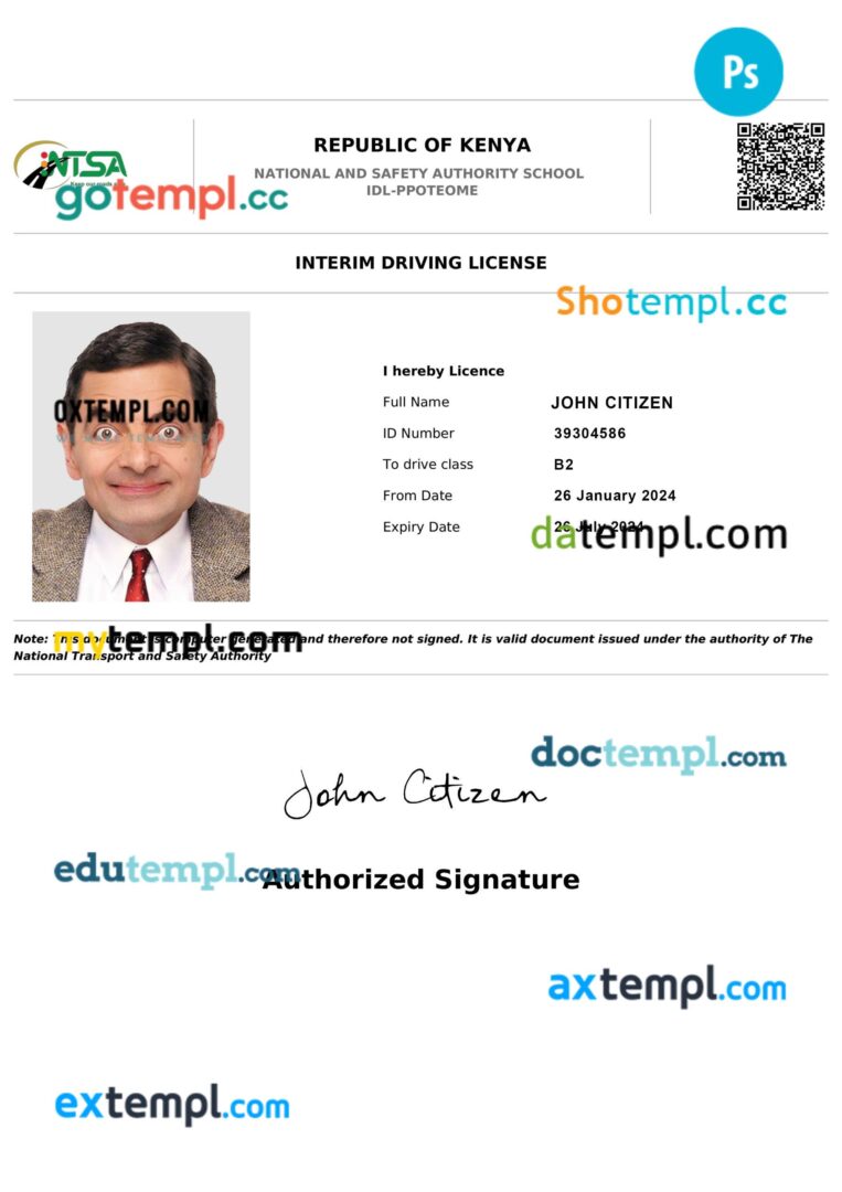 Kenya interim driving permit - interim driving permit