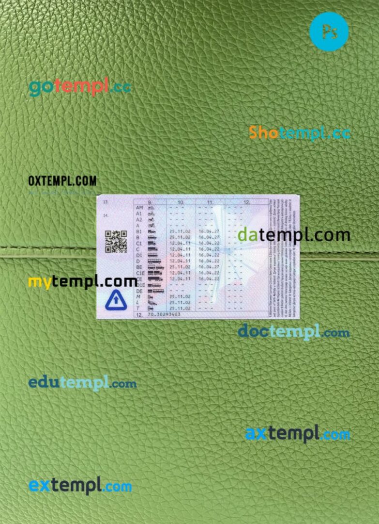 Kosovo driving license PSD files, scan look and photographed image, 2 in 1, 2017-present - Image 2