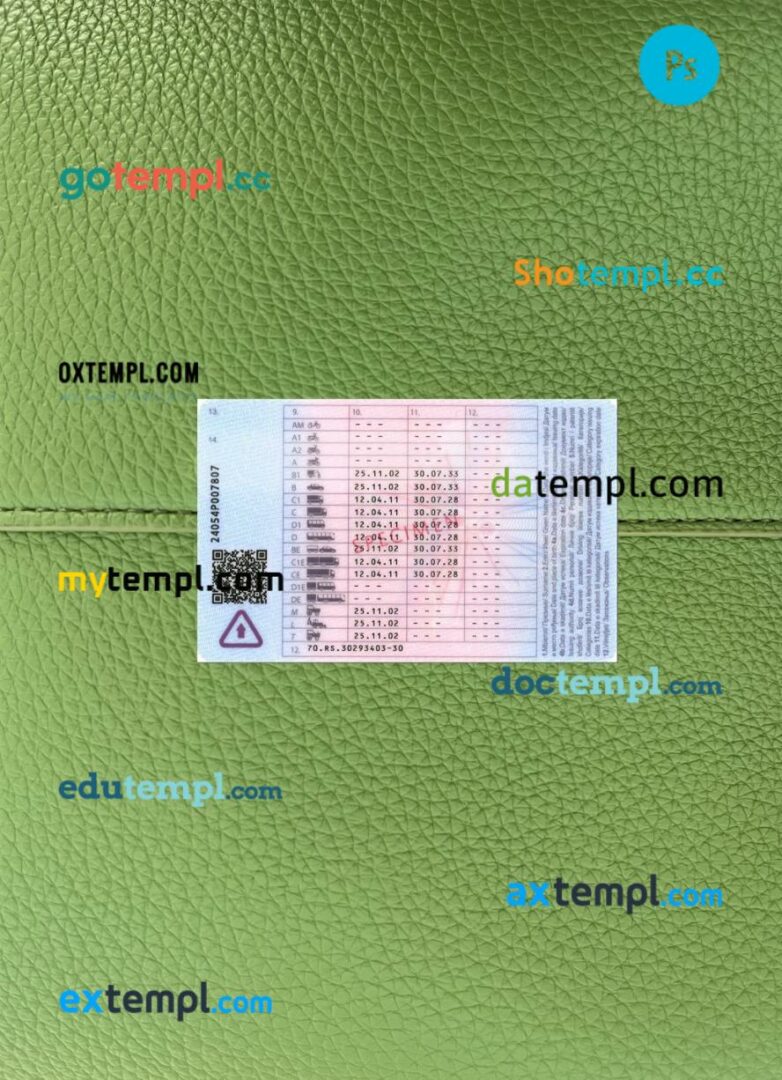 Kosovo driving license PSD files, scan look and photographed image, 2 in 1, 2024-present - Image 2