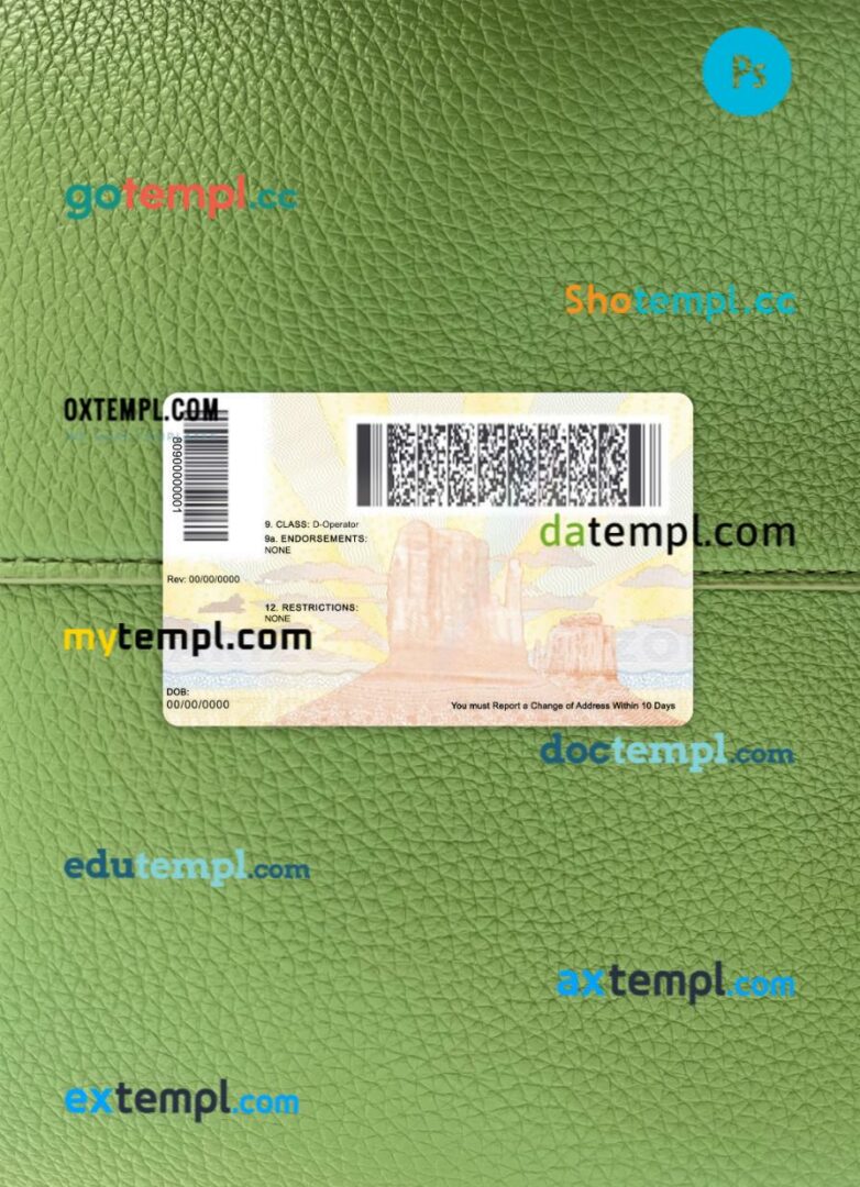 USA Arizona driving license PSD files, scan look and photographed image, 2 in 1, 2023-present - Image 2