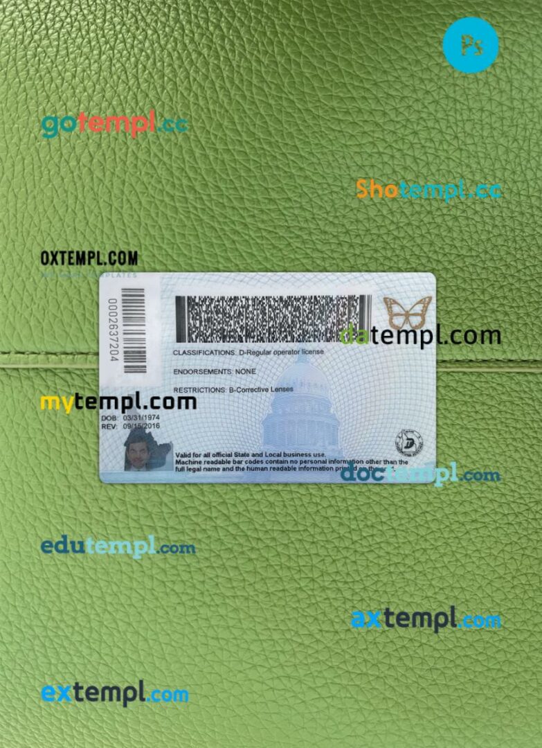 USA Idaho driving license PSD files, scan look and photographed image, 2 in 1, 2021-present - Image 2