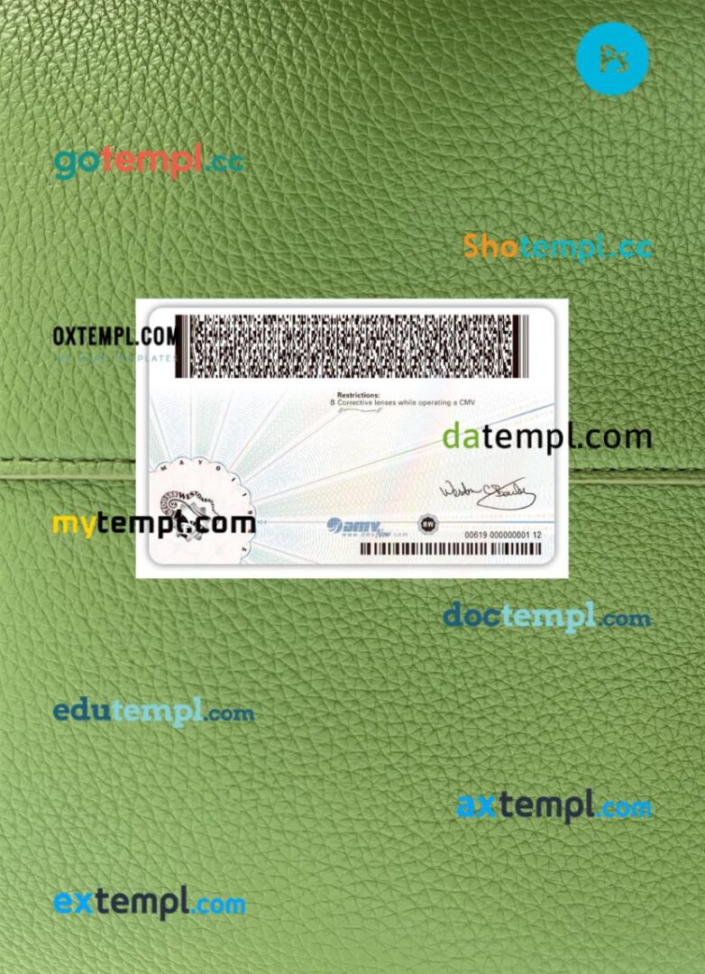 USA Virginia commercial driving license PSD files, scan look and photographed image, 2 in 1, 2023-present - Image 2