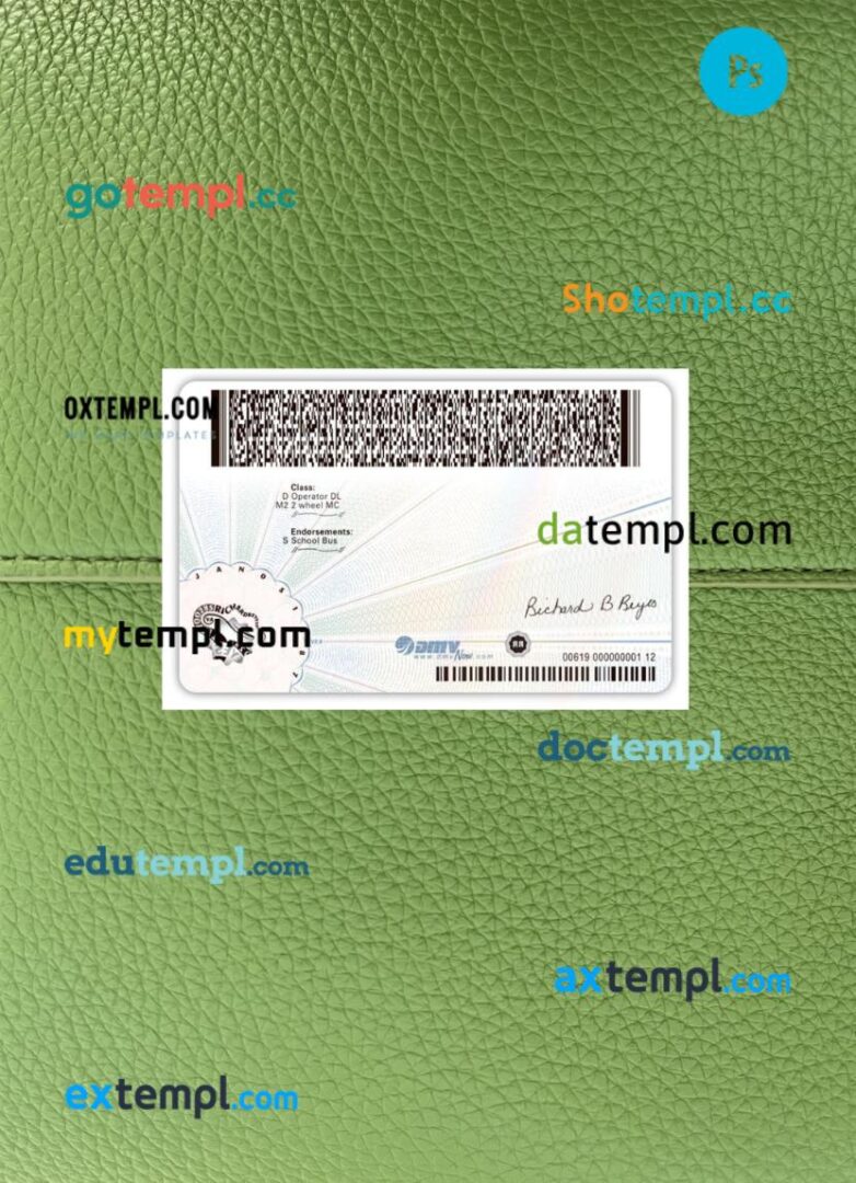 USA Virginia driving license PSD files, scan look and photographed image, 2 in 1, 2023-present - Image 2